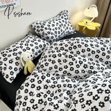 Pisoshare Soft Bedding Set Ins Style Twin Queen Size 2023 New Washable Duvet Cover Pillowcases