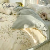 Pisoshare Solid Bedding Set Soft Flat Sheets Purple Duvet Cover Pillowcase Polyester Bed Linen