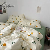 Pisoshare Solid Bedding Set Soft Flat Sheets Purple Duvet Cover Pillowcase Polyester Bed Linen