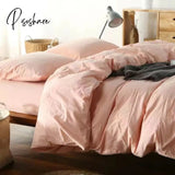 Pisoshare Solid Bedding Set Soft Flat Sheets Purple Duvet Cover Pillowcase Polyester Bed Linen