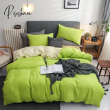 Pisoshare Solid Color Bedding Set Orange Grey Single Double Size Bed Linen Duvet Cover Pillowcase