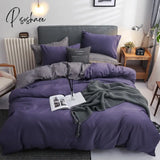 Pisoshare Solid Color Bedding Set Orange Grey Single Double Size Bed Linen Duvet Cover Pillowcase