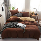 Pisoshare Solid Color Bedding Set Orange Grey Single Double Size Bed Linen Duvet Cover Pillowcase