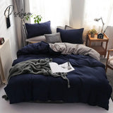 Pisoshare Solid Color Bedding Set Orange Grey Single Double Size Bed Linen Duvet Cover Pillowcase