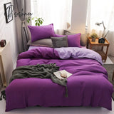 Pisoshare Solid Color Bedding Set Orange Grey Single Double Size Bed Linen Duvet Cover Pillowcase