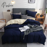 Pisoshare Solid Color Bedding Set Orange Grey Single Double Size Bed Linen Duvet Cover Pillowcase