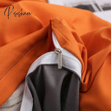 Pisoshare Solid Color Bedding Set Orange Grey Single Double Size Bed Linen Duvet Cover Pillowcase