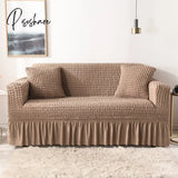 Pisoshare Solid Color Elastic Sofa Cover For Living Room Printed Plaid Stretch Sectional Slipcovers