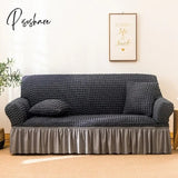 Pisoshare Solid Color Elastic Sofa Cover For Living Room Printed Plaid Stretch Sectional Slipcovers