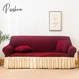 Pisoshare Solid Color Elastic Sofa Cover For Living Room Printed Plaid Stretch Sectional Slipcovers