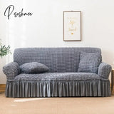 Pisoshare Solid Color Elastic Sofa Cover For Living Room Printed Plaid Stretch Sectional Slipcovers