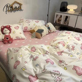 Pisoshare Solid White Fashion Style Bedding Set Twin Full Queen King Size Bed Linen Adults Kids