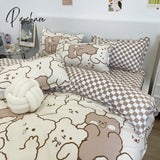 Pisoshare Spring Bedding Set Fashion Cartoon Kids Single Double Queen Size Flat Sheet Duvet Cover