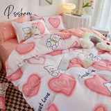 Pisoshare Spring Bedding Set Fashion Cartoon Kids Single Double Queen Size Flat Sheet Duvet Cover