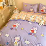 Pisoshare Spring Bedding Set Fashion Cartoon Kids Single Double Queen Size Flat Sheet Duvet Cover