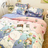 Pisoshare Spring Bedding Set Fashion Cartoon Kids Single Double Queen Size Flat Sheet Duvet Cover