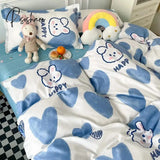 Pisoshare Spring Bedding Set Fashion Cartoon Kids Single Double Queen Size Flat Sheet Duvet Cover