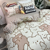 Pisoshare Spring Bedding Set Fashion Cartoon Kids Single Double Queen Size Flat Sheet Duvet Cover