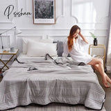 Pisoshare Summer Cooling Blanket Lightweight Silky Air Conditioner Solid Color Quilt Breathable