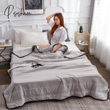 Pisoshare Summer Cooling Blanket Lightweight Silky Air Conditioner Solid Color Quilt Breathable
