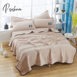 Pisoshare Summer Cooling Blanket Lightweight Silky Air Conditioner Solid Color Quilt Breathable