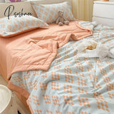 Pisoshare Summer Thin Cool Quilt Pillowcase Bed Sheet 4Pcs Set Home Textiles Soy Fiber Duvet