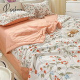 Pisoshare Summer Thin Cool Quilt Pillowcase Bed Sheet 4Pcs Set Home Textiles Soy Fiber Duvet