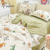 Pisoshare Summer Thin Cool Quilt Pillowcase Bed Sheet 4Pcs Set Home Textiles Soy Fiber Duvet