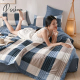 Pisoshare Summer Washed Cotton Quilt Air-Conditioning Comforter Soft Breathable Blanket Thin Leaf