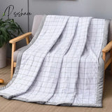 Pisoshare Summer Washed Cotton Quilt Air-Conditioning Comforter Soft Breathable Blanket Thin Leaf