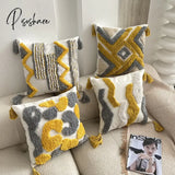 Pisoshare Tuft Cushion Pillowcase Cover Geometry Pillow Case Wholesale Home Bedroom Decorative Sofa