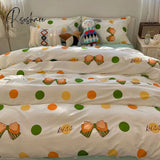 Pisoshare Tulips Duvet Cover Set With Flat Sheet Pillowcases Fashion Twin Double Queen Size Bed