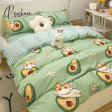 Pisoshare Tulips Duvet Cover Set With Flat Sheet Pillowcases Fashion Twin Double Queen Size Bed