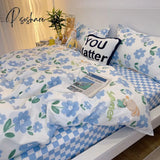 Pisoshare Tulips Duvet Cover Set With Flat Sheet Pillowcases Fashion Twin Double Queen Size Bed