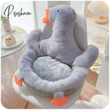 Pisoshare Vnew Cute Duck One-Piece Plush Cushion For Chair Office Seat Butt Mat Soft Stuffed Waist