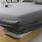 Pisoshare Washed Cotton Fitted Sheet Non Slip Elastic Band Around Mattress Cover Bed And Pillowcase