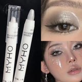 Pisoshare Waterproof Diamonds Glitter Eyeshadow Eyeliner Pencil Eyes Makeup Highlighter Pearl White