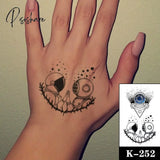 Pisoshare Waterproof Temporary Tattoo Stickere Black Hand Drawn Heart Design Body Art Fake Flash