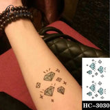 Pisoshare Waterproof Temporary Tattoo Stickere Black Hand Drawn Heart Design Body Art Fake Flash