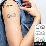 Pisoshare Waterproof Temporary Tattoo Stickere Black Hand Drawn Heart Design Body Art Fake Flash