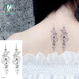 Pisoshare Waterproof Temporary Tattoo Stickere Black Hand Drawn Heart Design Body Art Fake Flash