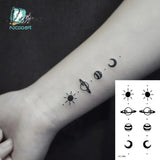 Pisoshare Waterproof Temporary Tattoo Stickere Black Hand Drawn Heart Design Body Art Fake Flash