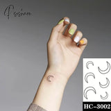 Pisoshare Waterproof Temporary Tattoo Stickere Black Hand Drawn Heart Design Body Art Fake Flash