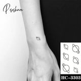 Pisoshare Waterproof Temporary Tattoo Stickere Black Hand Drawn Heart Design Body Art Fake Flash