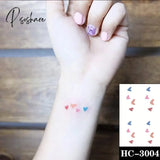 Pisoshare Waterproof Temporary Tattoo Stickere Black Hand Drawn Heart Design Body Art Fake Flash