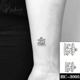 Pisoshare Waterproof Temporary Tattoo Stickere Black Hand Drawn Heart Design Body Art Fake Flash