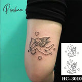 Pisoshare Waterproof Temporary Tattoo Stickere Black Hand Drawn Heart Design Body Art Fake Flash