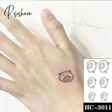 Pisoshare Waterproof Temporary Tattoo Stickere Black Hand Drawn Heart Design Body Art Fake Flash