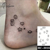 Pisoshare Waterproof Temporary Tattoo Stickere Black Hand Drawn Heart Design Body Art Fake Flash