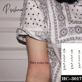 Pisoshare Waterproof Temporary Tattoo Stickere Black Hand Drawn Heart Design Body Art Fake Flash